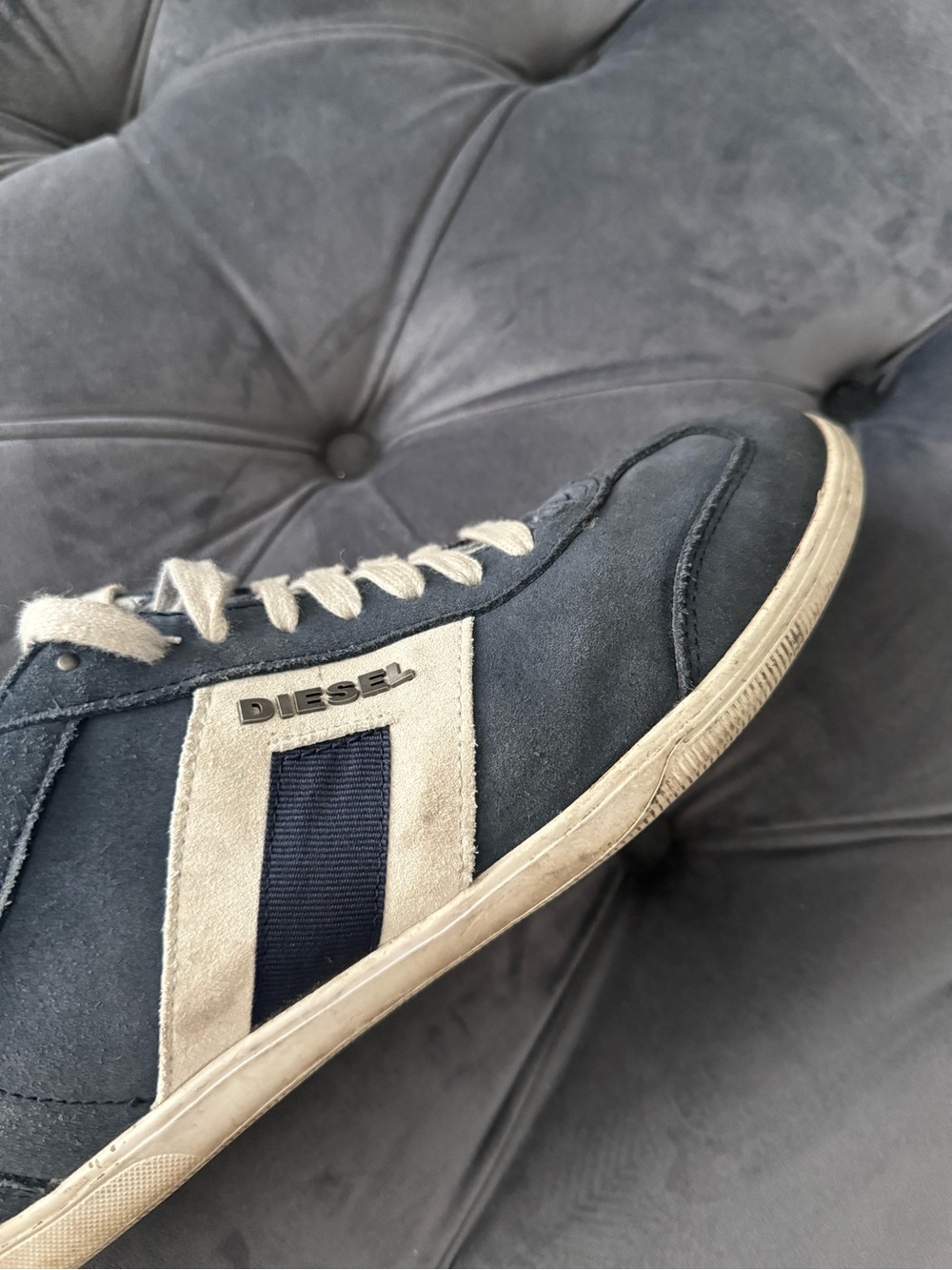 Diesel Lounge Men’s Sneakers Blue Suede Leather Casual Shoes Size 10,5 Box Y2K - Picture 9 of 12